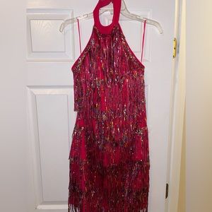 NWT Southern Fried Chics Sparkling Sweetheart fringe dress!